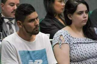 Christian Leitheim e Stephanie de Jesus, padrasto e mãe de Sophia, durante audiência no dia 5 de dezembro (Foto: Juliano Almeida/Arquivo)