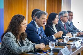 Coletiva com o ministro da Fazenda, Fernando Haddad na apresentação do pacote fiscal (Foto: Diogo Zacarias/MF)