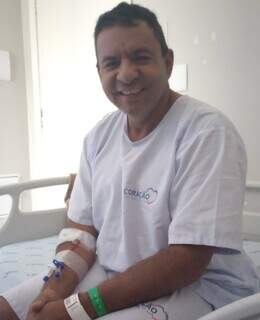 Sebastião durante internação no Hospital do Coração, em Campo Grande (Foto: Arquivo pessoal)