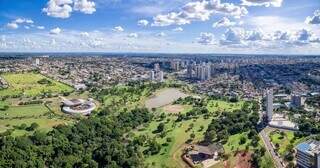 Vista áerea de Campo Grande na região do Parque das Nações Indígenas (Foto: Divulgação)