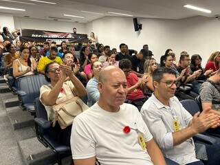 Policiais penais foram à Assembleia pedir apoio em tratativas com o governo (Foto: Fernanda Palheta)