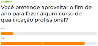 Curso profissionalizante no fim do ano n&atilde;o &eacute; op&ccedil;&atilde;o para 87% dos leitores