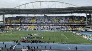 Mosaico da torcida do Botafogo antes do jogo começar no Nilton Santos (Foto: Divulgação)