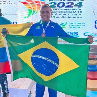 Vit&oacute;ria Barreto, de Tr&ecirc;s Lagoas, leva o bronze no sul-americano de atletismo