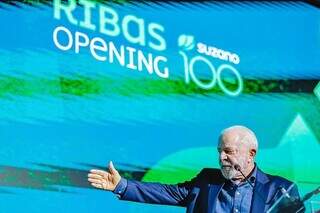 Presidente Lula durante cerimônia de inauguração do Projeto Cerrado - nova fábrica de celulose da Suzano em Ribas do Rio Pardo (MS), na última semana. (Foto: Ricardo Stuckert/PR)