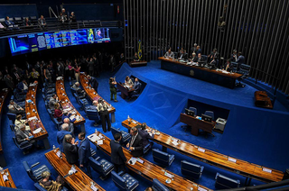 Parlamentares durante sessão no plenário. (Foto: Jonas Pereira/Agência Senado)