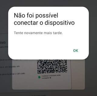 Mensagem que aparece ao tentar conectar o Whatsapp Web (Imagem: Reprodução)