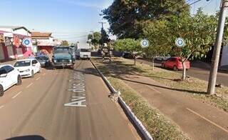 Avenida Cafezais, localização do bar onde ocorreu o crime. (Foto: Reprodução | Google)