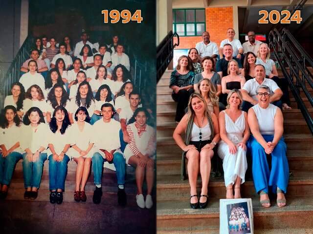 30 anos ap&oacute;s formatura, turma recria foto em reencontro emocionante