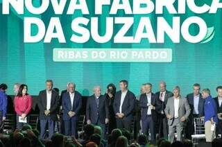  Lula, Alckmin, Riedel, Simone e demais autoridades na inauguração da Suzano em Ribas do Rio Pardo. (Foto: Arquivo/Marcos Maluf)