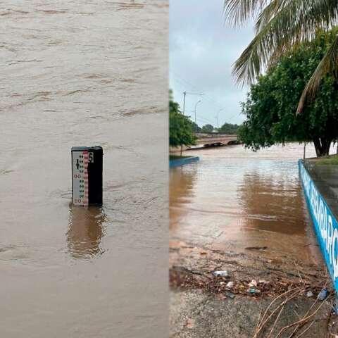 Em n&iacute;vel de alerta, cheia do Rio Taquari pode causar inunda&ccedil;&otilde;es em Coxim