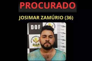 Cartaz de procurado de Josimar, que já tem passagens pela polícia (Foto: Divulgação | PCMS)