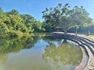 Interior do Balneário Municipal de Bonito, que ficou dois dias interditado (Foto: Redes sociais)