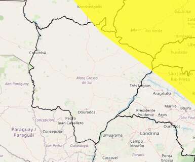 Dez cidades de MS pode registrar chuvas intensas com ventos de até 60 km/h