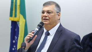 O ministro do STF, Flávio Dino, durante entrevista à imprensa. (Foto: Vinicius Loures/Câmara dos Deputados)