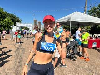 Nutricionista Bruna Cavallazzi, de 25 anos, foi a vencedora dos 15k (Foto: Fernanda Palheta)