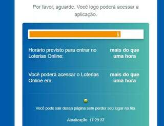 Filas para apostas na loteria agora s&atilde;o online e espera chega a uma hora