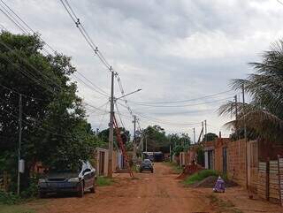 Uma das ruas do Bairro Novo Samambaia (Foto: Ana Beatriz Rodrigues)