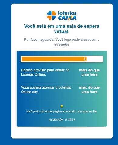 Filas para apostas na loteria agora s&atilde;o online e espera chega a uma hora