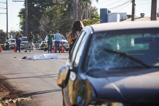 Idoso morreu atropelado por carro na Avenida Tamandaré, em Campo Grande, em junho deste ano (Foto: Henrique Kawaminami)