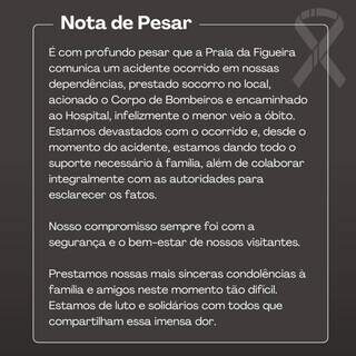 &ldquo;Estamos devastados&rdquo;, diz balne&aacute;rio sobre afogamento de crian&ccedil;a