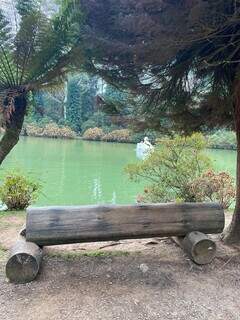 Vista do Lago Negro, um dos principais atrativos em Gramado, que Daniele Flores sugere como um bom passeio para casal ou crianças (Foto: Daniele Flores/Arquivo pessoal)