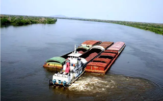 Trecho de hidrovia Paraná-Paraguai: estrada fluvial para exportações. (Foto: Ministério dos Portos e Aeroportos)