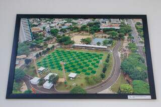 Vista aérea da Praça Esportiva Belmar Fidalgo nos anos 2010 no acervo do memorial (Foto: Paulo Francis)