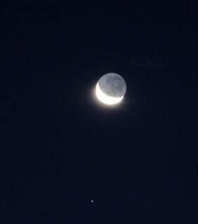 Encontro da Lua com o Planeta Vênus. (Foto: Reprodução)