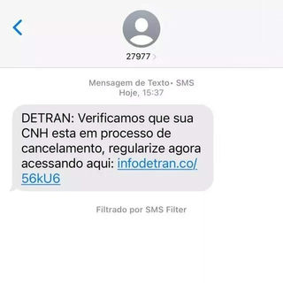 Estelionat&aacute;rios voltam a usar mensagem de suspens&atilde;o da CNH para aplicar golpes