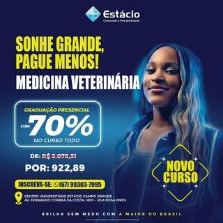 Est&aacute;cio Campo Grande lan&ccedil;a curso de Medicina Veterin&aacute;ria com bolsas de at&eacute; 70%