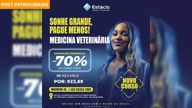 Estácio Campo Grande lança curso de Medicina Veterinária com bolsas de até 70%