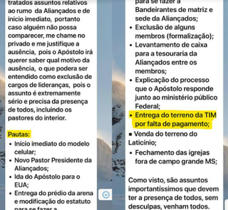 Tim questiona provas da Alian&ccedil;ados em disputa milion&aacute;ria por terreno devolvido