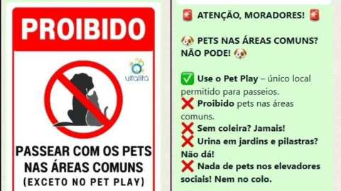 Pets s&atilde;o impedidos de passearem em &aacute;rea comum de condom&iacute;nio e gera revolta