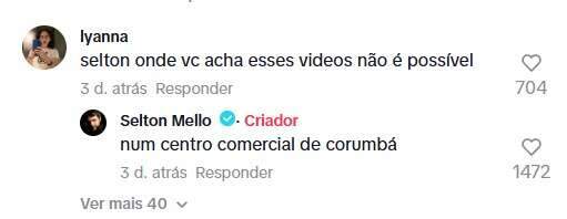 Selton Mello n&atilde;o poupa zoeira em TikTok e sobra at&eacute; para cidade de MS 