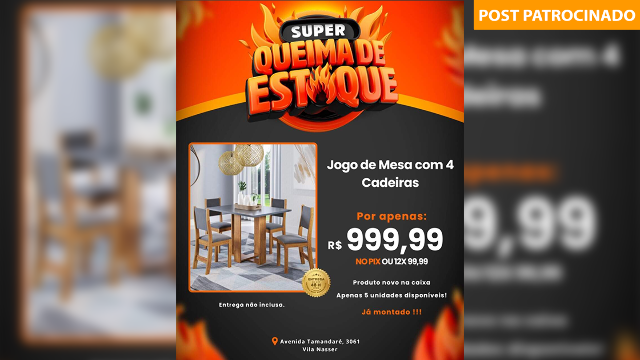 Última chance! Móveis a partir de R$ 99,99* na queima de estoque Pantanal Móveis