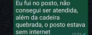 Há 1 mês, cadeira estragada de posto impede grávida de realizar exame