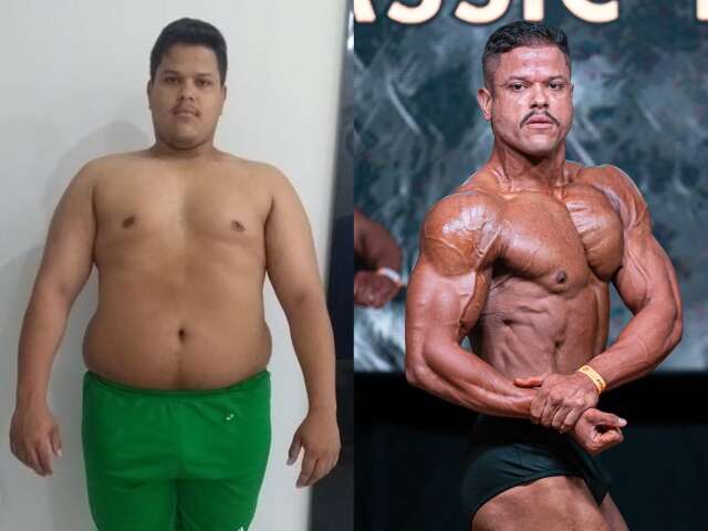 Samuel saiu da obesidade de 140 kg para o shape de fisiculturista