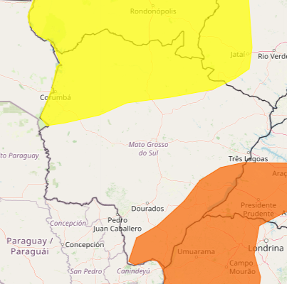 Meteorologia inclui 17 munic&iacute;pios de MS em alerta de chuva intensa
