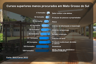 Veja os cursos mais populares, e os menos escolhidos, em MS