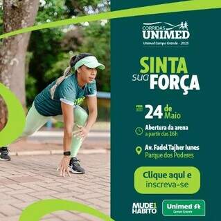 Vem a&iacute;! 3&ordf; Corrida Unimed Campo Grande est&aacute; com inscri&ccedil;&otilde;es abertas