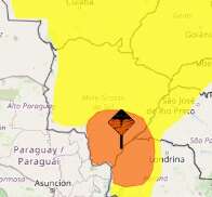 Inmet renova alerta de chuvas intensas e ventos até 100 km/h em MS