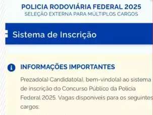 PRF alerta para golpe com falso concurso e site que simula p&aacute;gina oficial