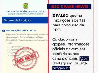PRF alerta para golpe de falso concurso e site que simula p&aacute;gina oficial