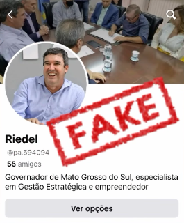 Governador denuncia perfil falso dele criado para dar golpes