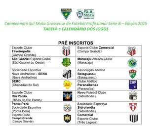 Por enquanto, S&eacute;rie B do Estadual da FFMS tem 14 &ldquo;pretendentes&rdquo;