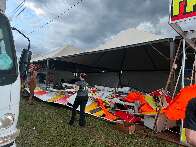 Chuva forte derruba barracas em dia de abertura da Expoagro 