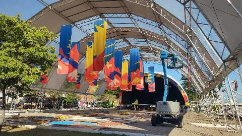 Porto geral de Corumb&aacute; come&ccedil;a a receber estrutura do Festival Am&eacute;rica do Sul