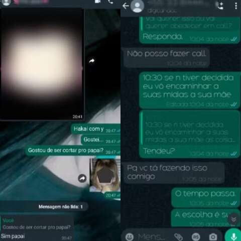Print mostra conversa entre adolescente e v&iacute;tima:&ldquo;gostou de se cortar pro papai&rdquo;