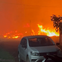 Terrenos s&atilde;o tomados pelo fogo no Jardim Paradiso